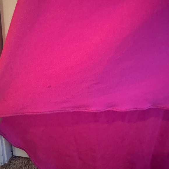 WORN ONCE SHERRI HILL BRIGHT PINK 54421 ONE SHOULDER LONG SLEEVE BEADED GOWN - Picture 6 of 16